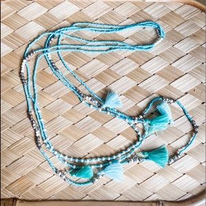 Turquoise Tassel Necklace